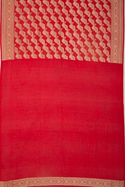 Banarasi Georgette Jaal Red Saree