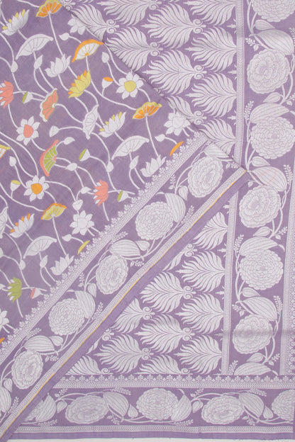 Banarasi Tussar Georgette Jaal Lavender Saree