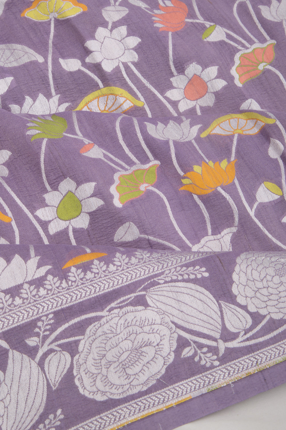 Banarasi Tussar Georgette Jaal Lavender Saree