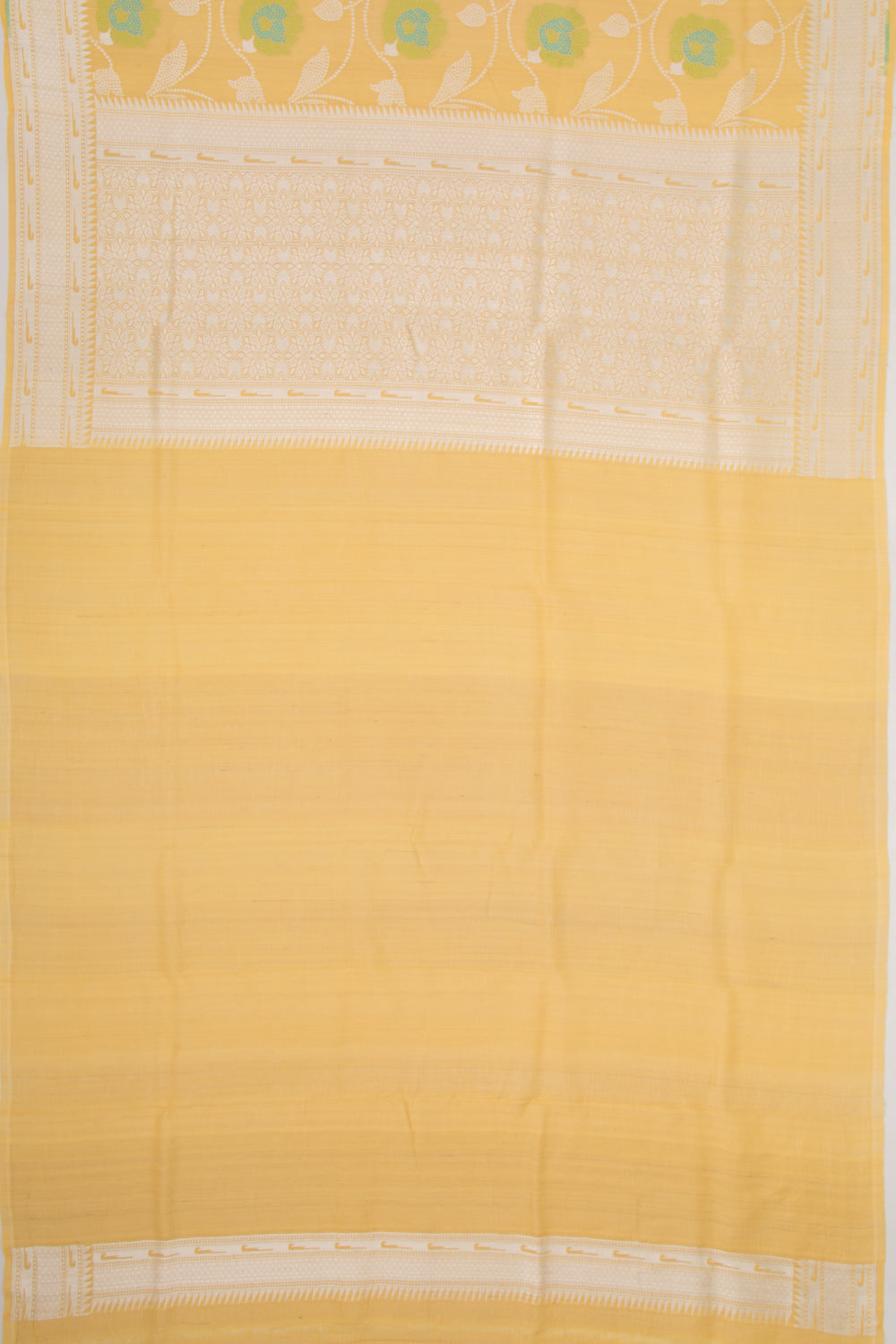 Banarasi Tussar Georgette Jaal Yellow Saree