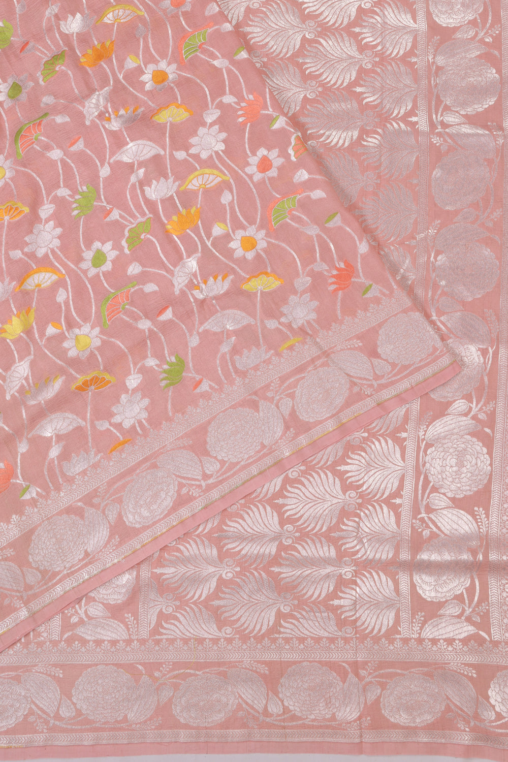 Banarasi Tussar Georgette Butta Peach Saree