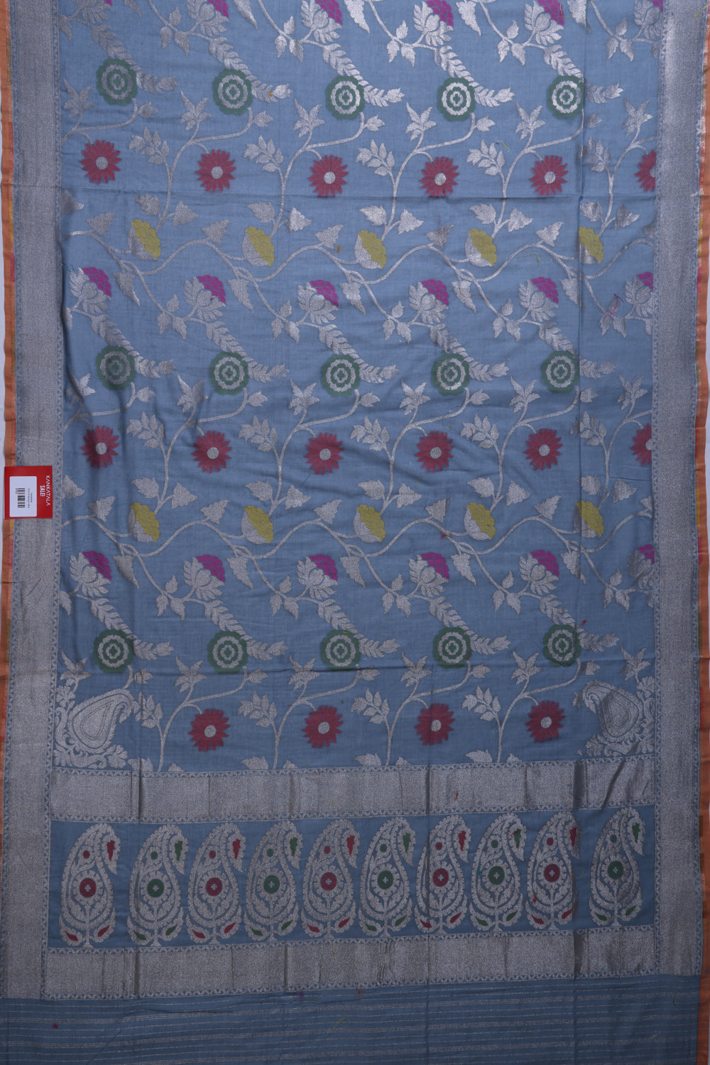 Banarasi Cotton Jaal Pastel Blue Saree