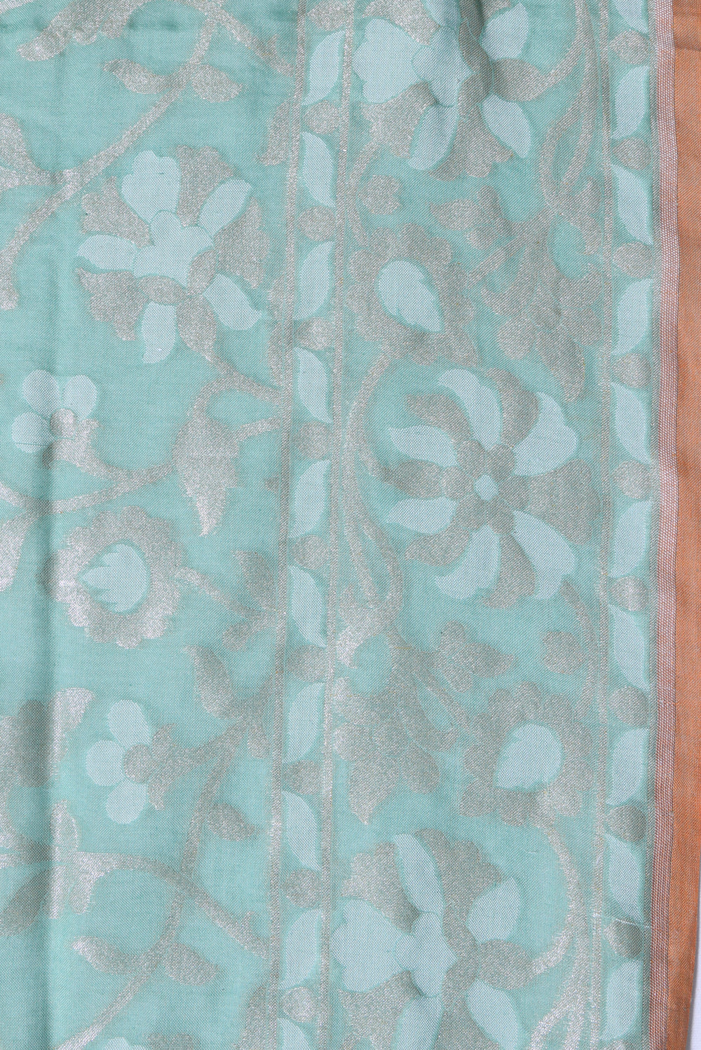 Banarasi Cotton Jaal Sea Green Saree