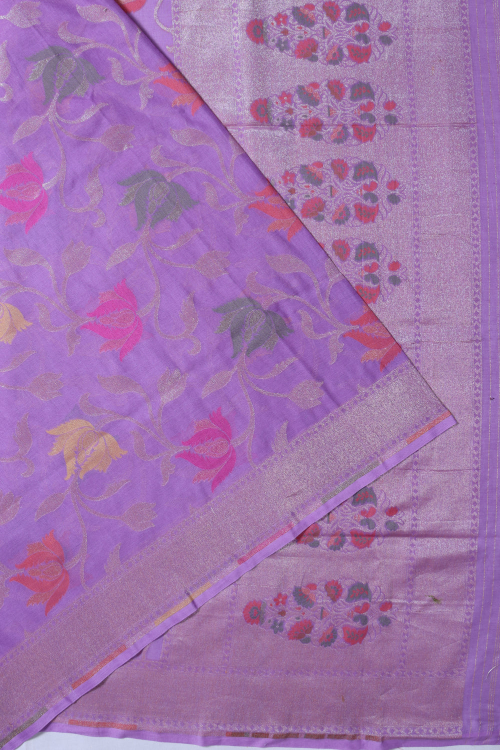 Banarasi Cotton Jaal Violet Saree