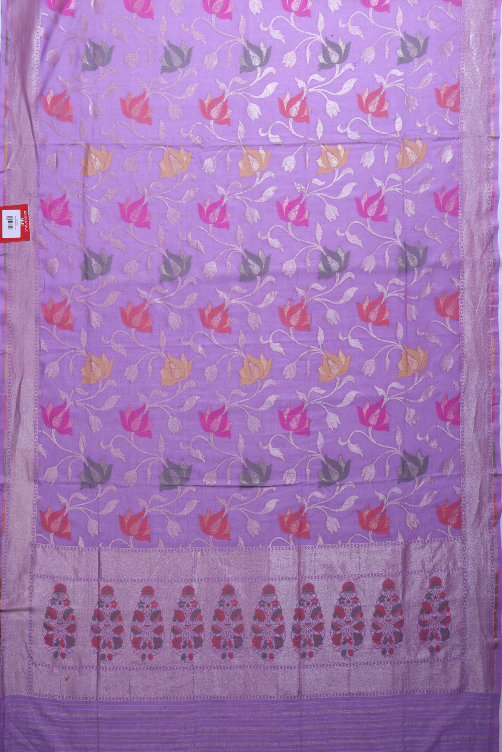 Banarasi Cotton Jaal Violet Saree