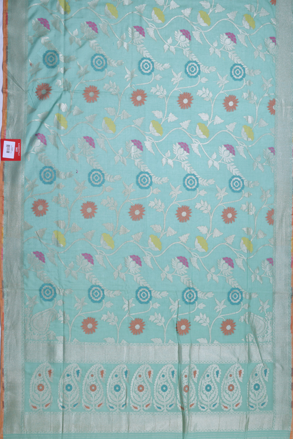 Banarasi Cotton Jaal Blue Saree