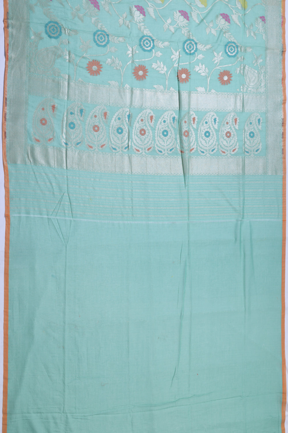 Banarasi Cotton Jaal Blue Saree