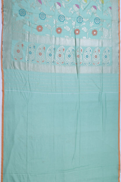 Banarasi Cotton Jaal Blue Saree