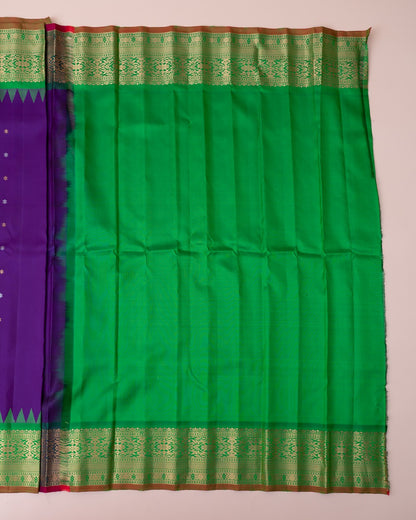 Gadwal Silk Butta Blue Saree