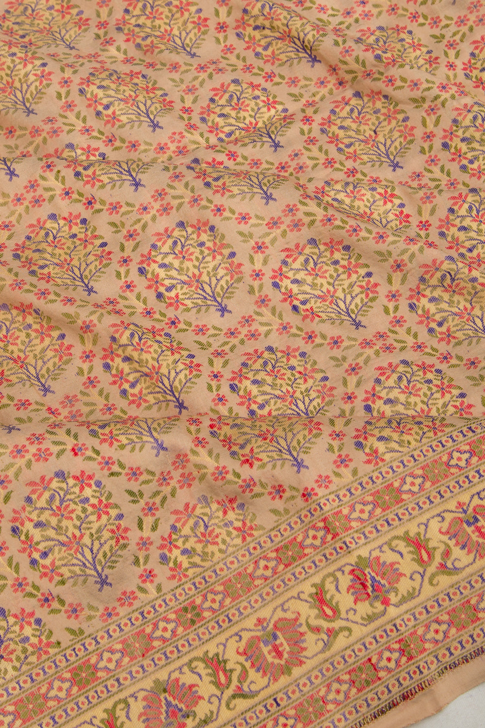 Banarasi Silk Jaal Cream Saree 112303041048