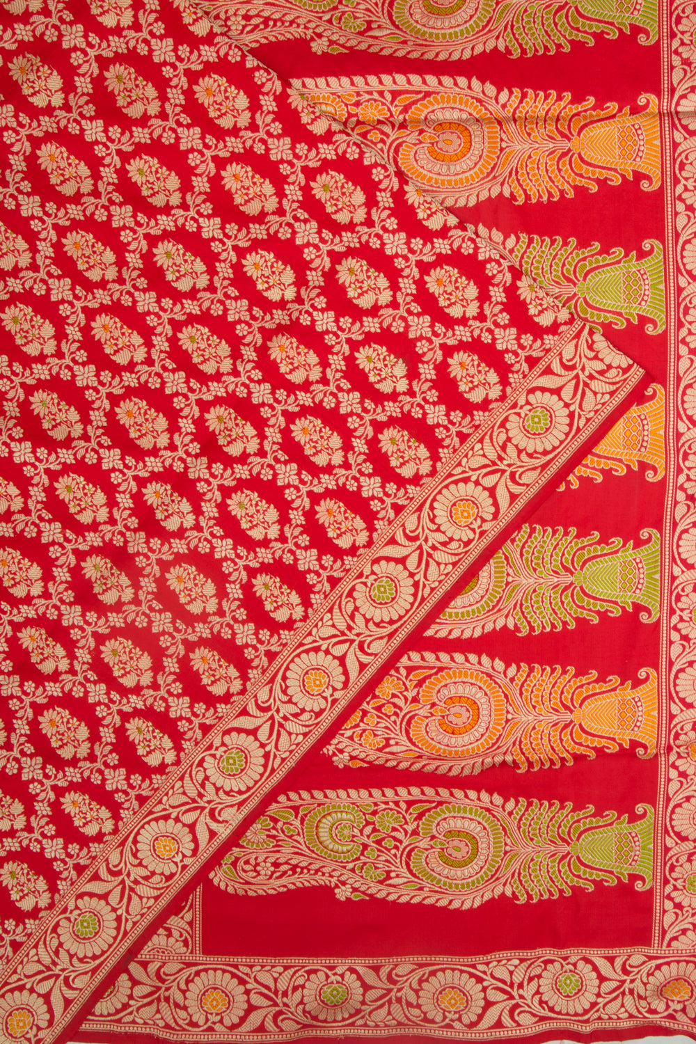 Banarasi Silk Kadwa Jaal Red Saree 112303041062