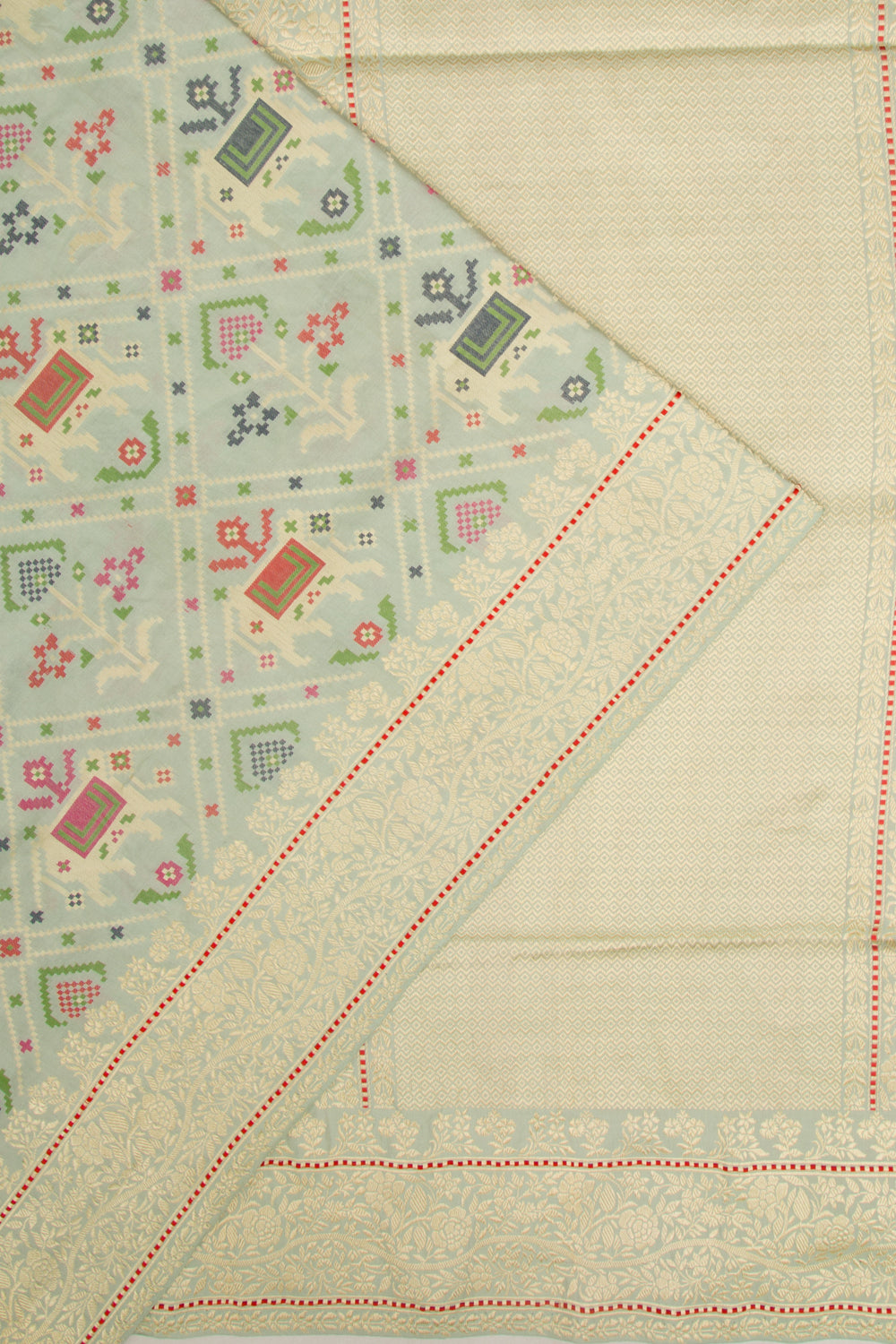 Banarasi Silk Jaal Pastel Green Saree