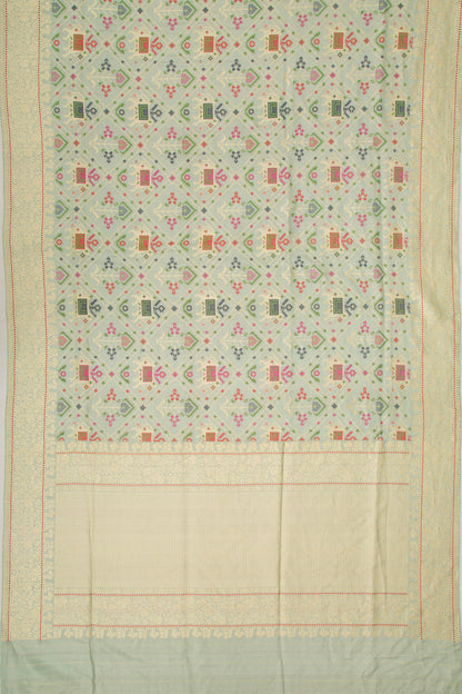 Banarasi Silk Jaal Pastel Green Saree