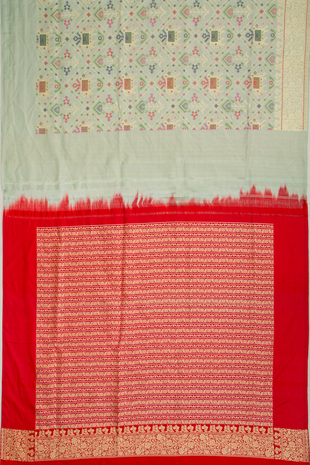 Banarasi Silk Jaal Pastel Green Saree