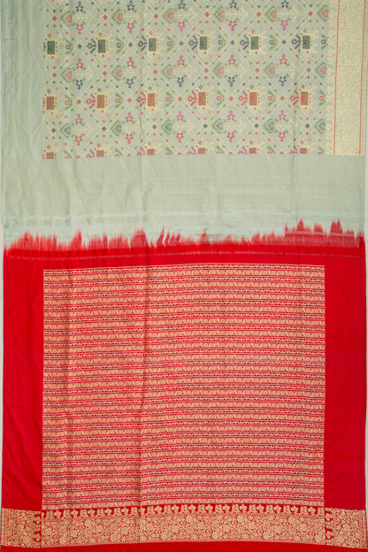 Banarasi Silk Jaal Pastel Green Saree
