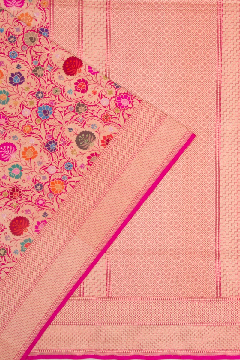 Banarasi Silk Brocade Pink Saree 112303051373