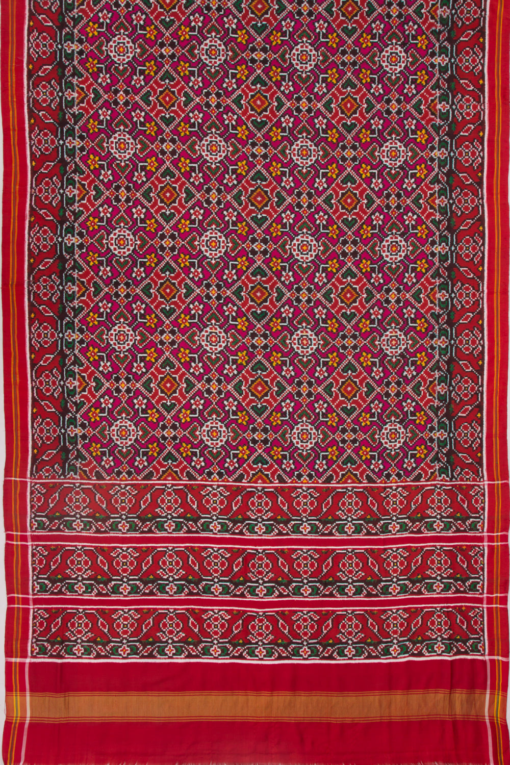 Patan Patola Silk Ikat Navratna Bhat Purple Saree