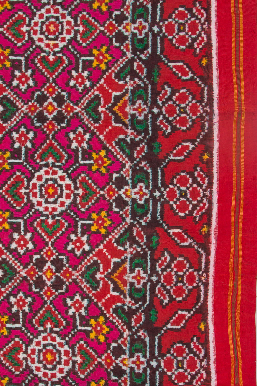 Patan Patola Silk Ikat Navratna Bhat Purple Saree