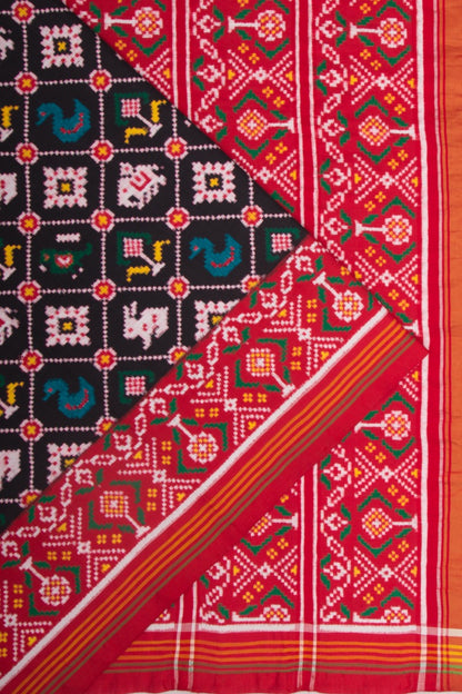 Patan Patola Silk Ikat Black Saree