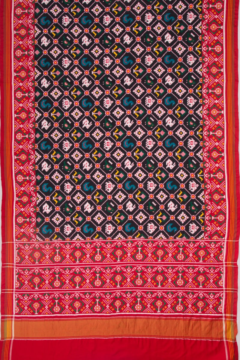 Patan Patola Silk Ikat Black Saree