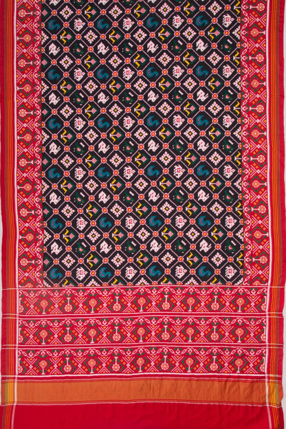 Patan Patola Silk Ikat Black Saree