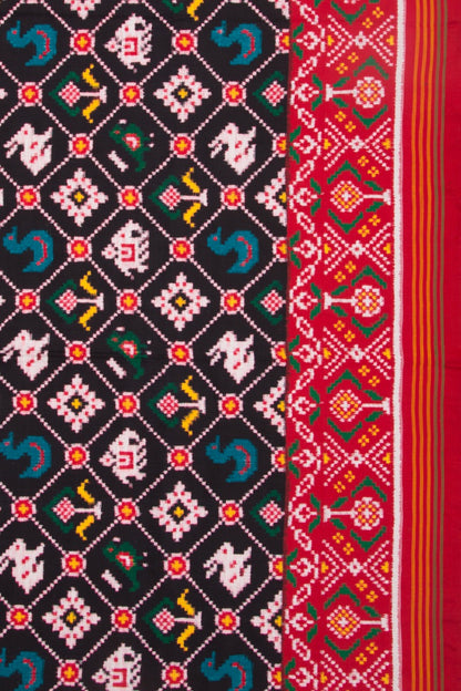 Patan Patola Silk Ikat Black Saree