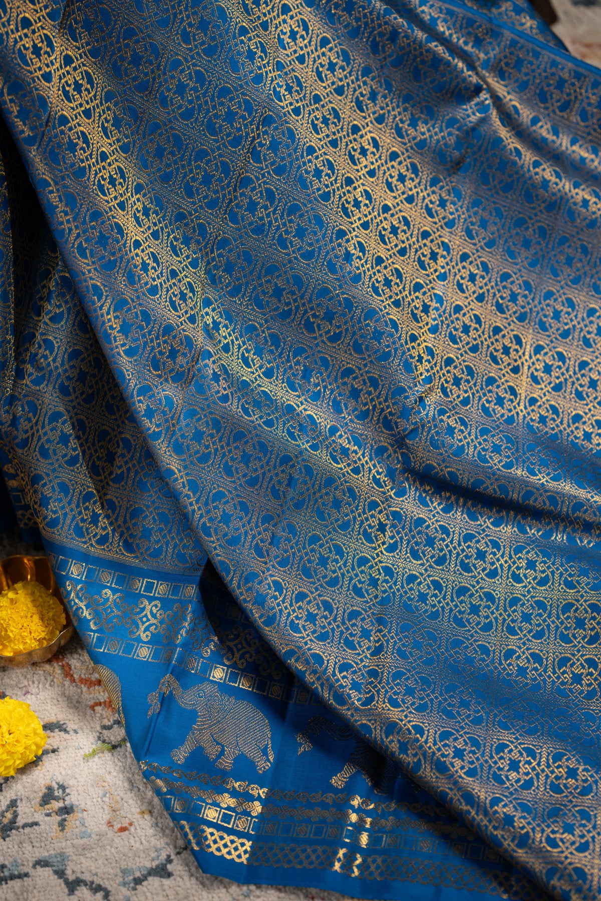 Taranga Kanchi Silk Brocade Blue Saree