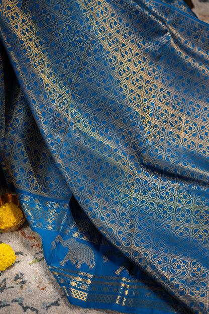 Taranga Kanchi Silk Brocade Blue Saree