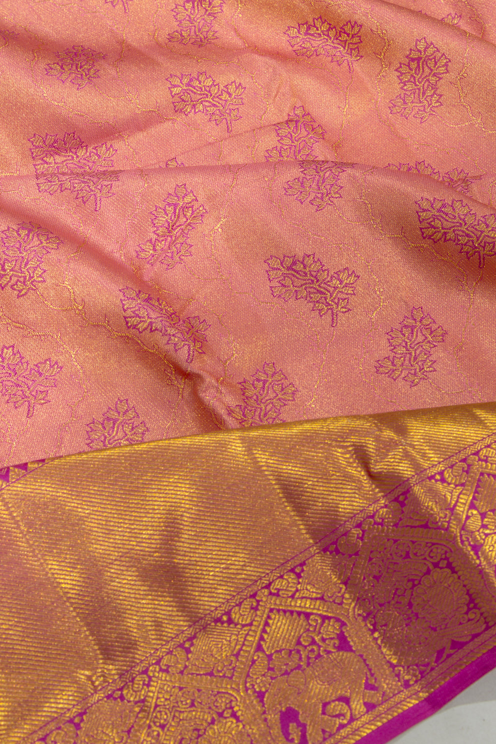 Taranga Kanchi Silk Tissue Brocade Pink Saree