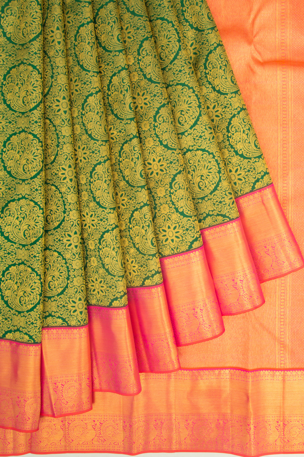 Kanchipuram Silk Brocade Green Saree