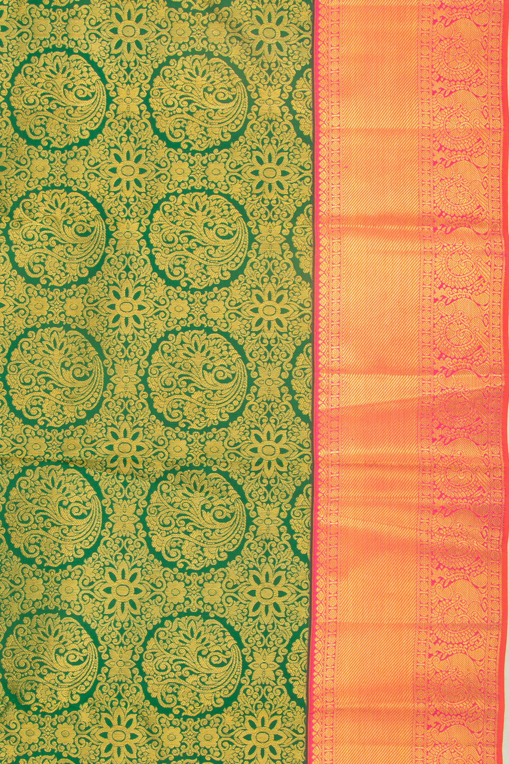 Kanchipuram Silk Brocade Green Saree