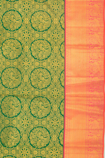 Kanchipuram Silk Brocade Green Saree