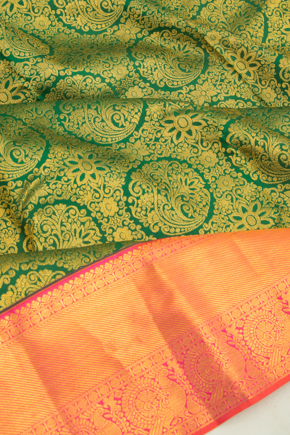 Kanchipuram Silk Brocade Green Saree