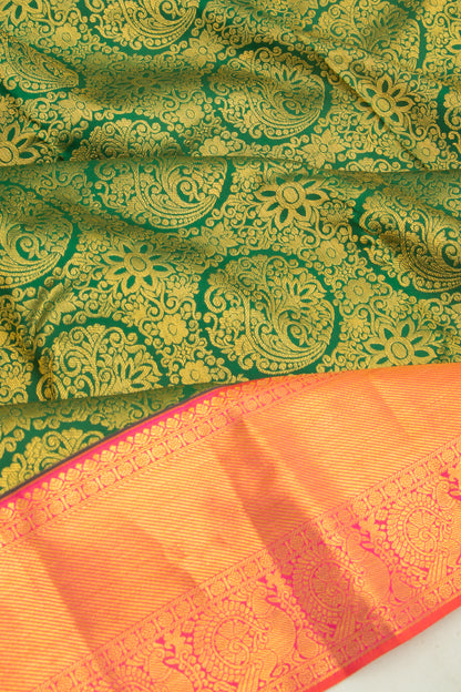 Kanchipuram Silk Brocade Green Saree