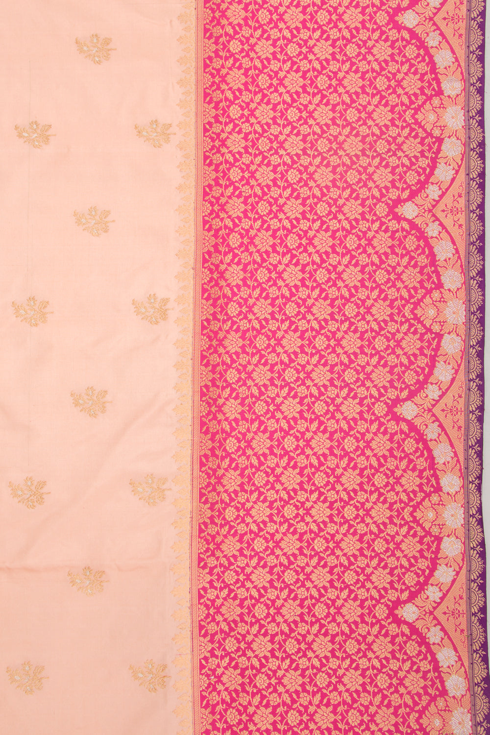 Banarasi Silk Butta Peach Saree