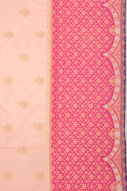 Banarasi Silk Butta Peach Saree