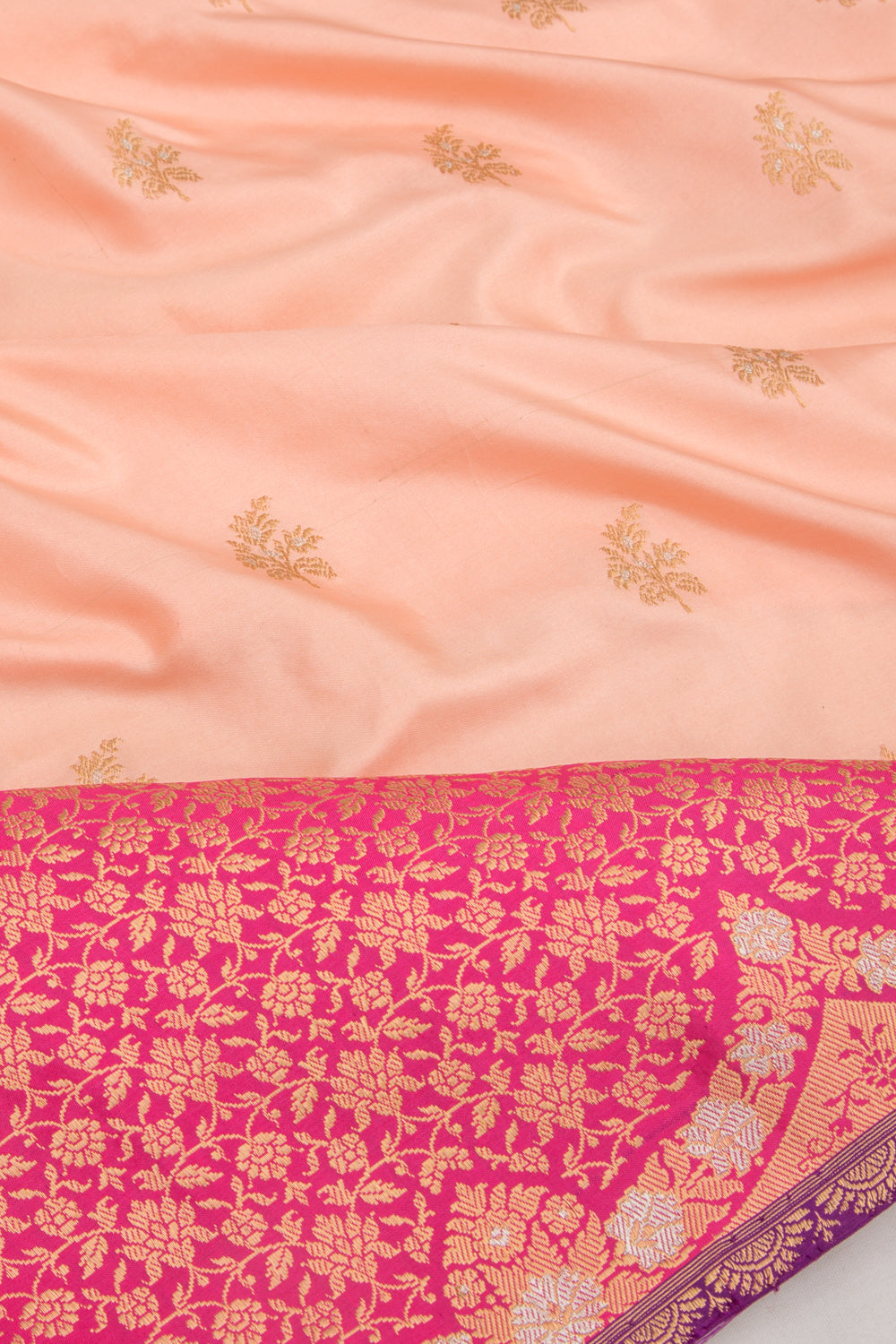 Banarasi Silk Butta Peach Saree