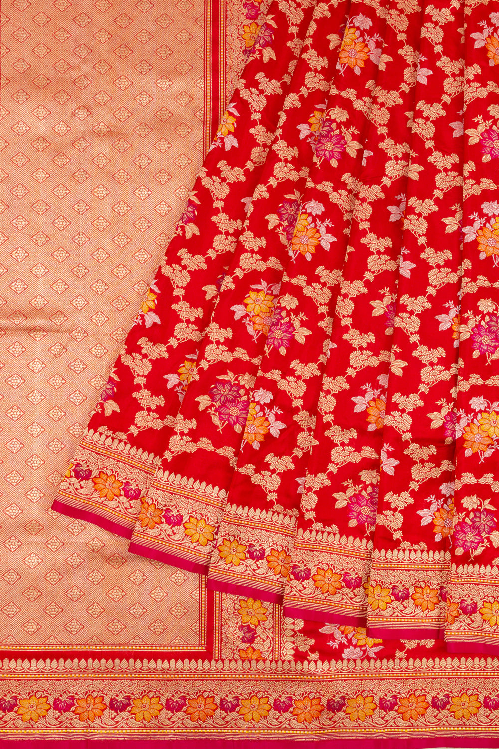 Banarasi Silk Kadwa Jaal Red Saree