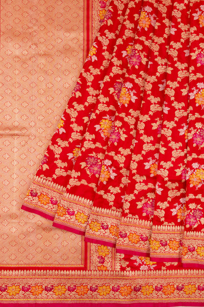Banarasi Silk Kadwa Jaal Red Saree