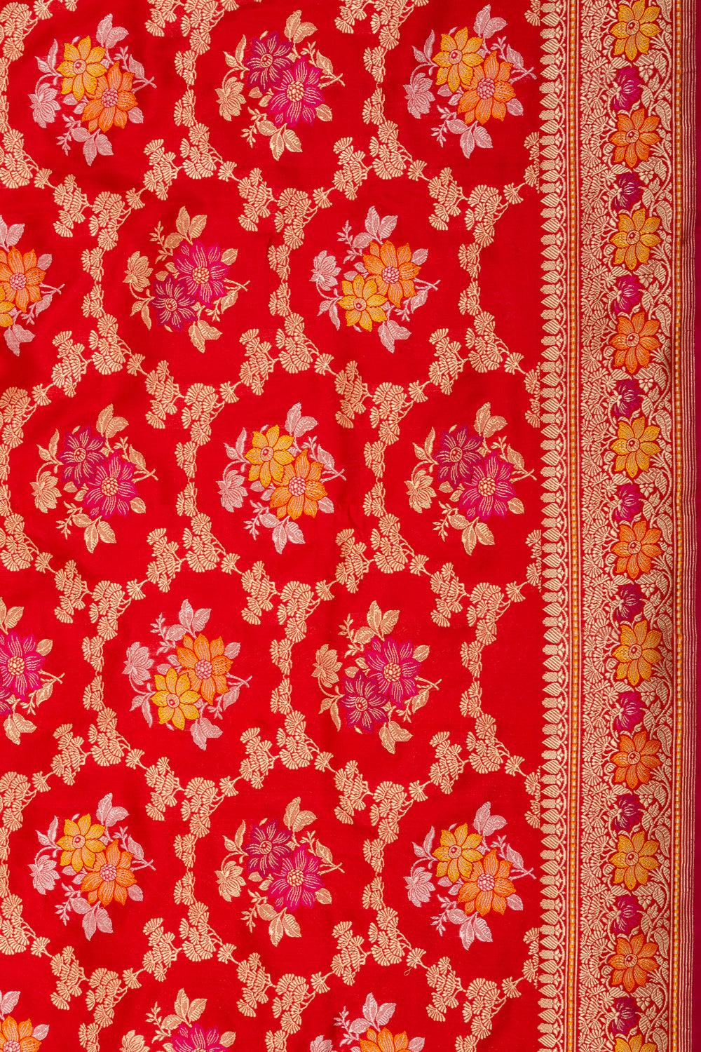 Banarasi Silk Kadwa Jaal Red Saree