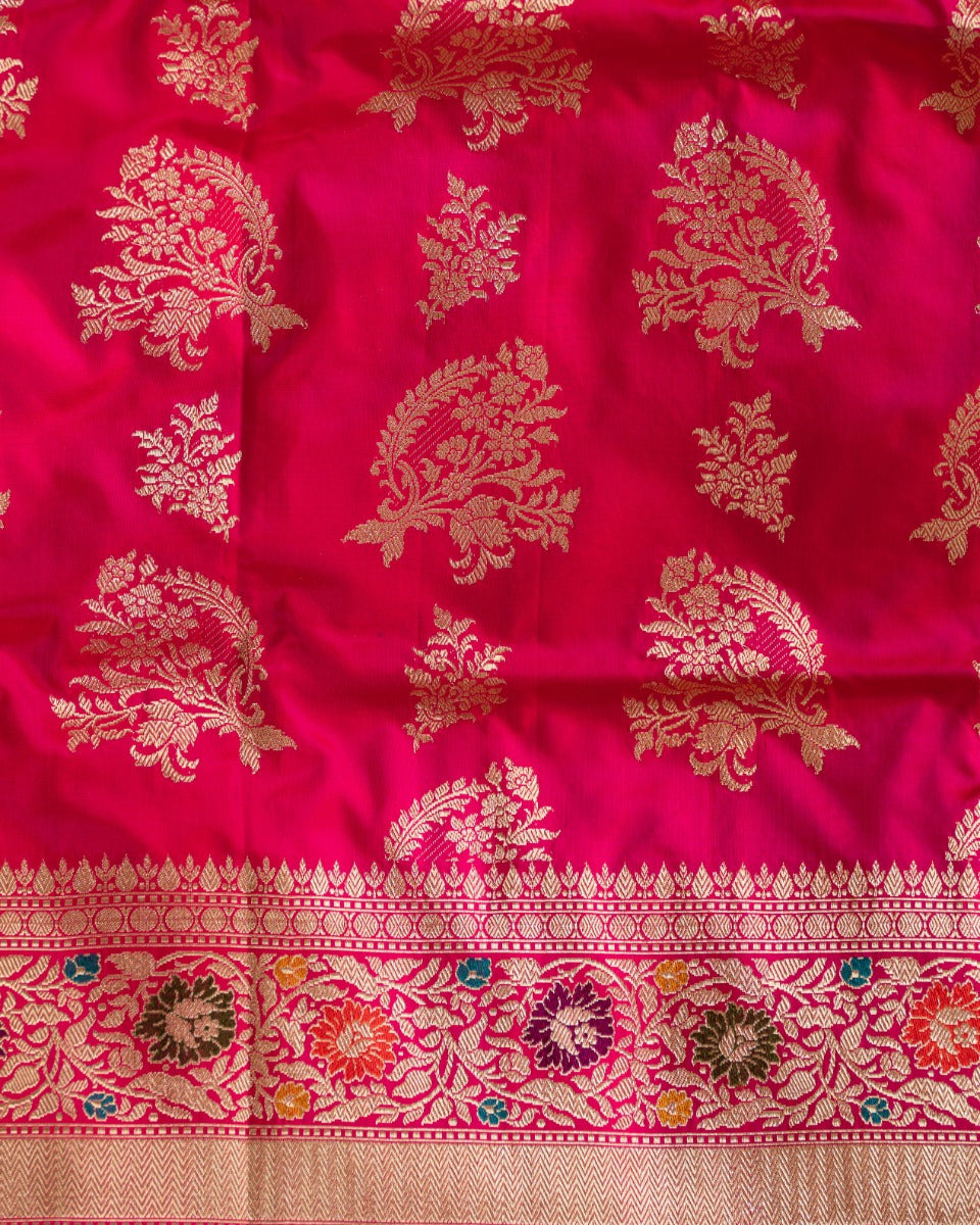 Banarasi Silk Jaal Pink Saree