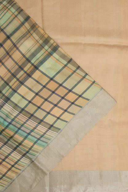 Tussar Checks Multicolour Saree