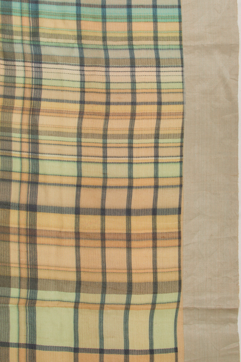 Tussar Checks Multicolour Saree