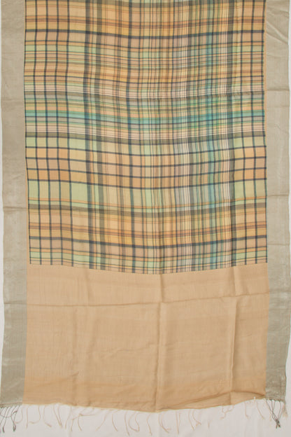 Tussar Checks Multicolour Saree