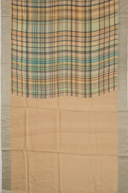 Tussar Checks Multicolour Saree