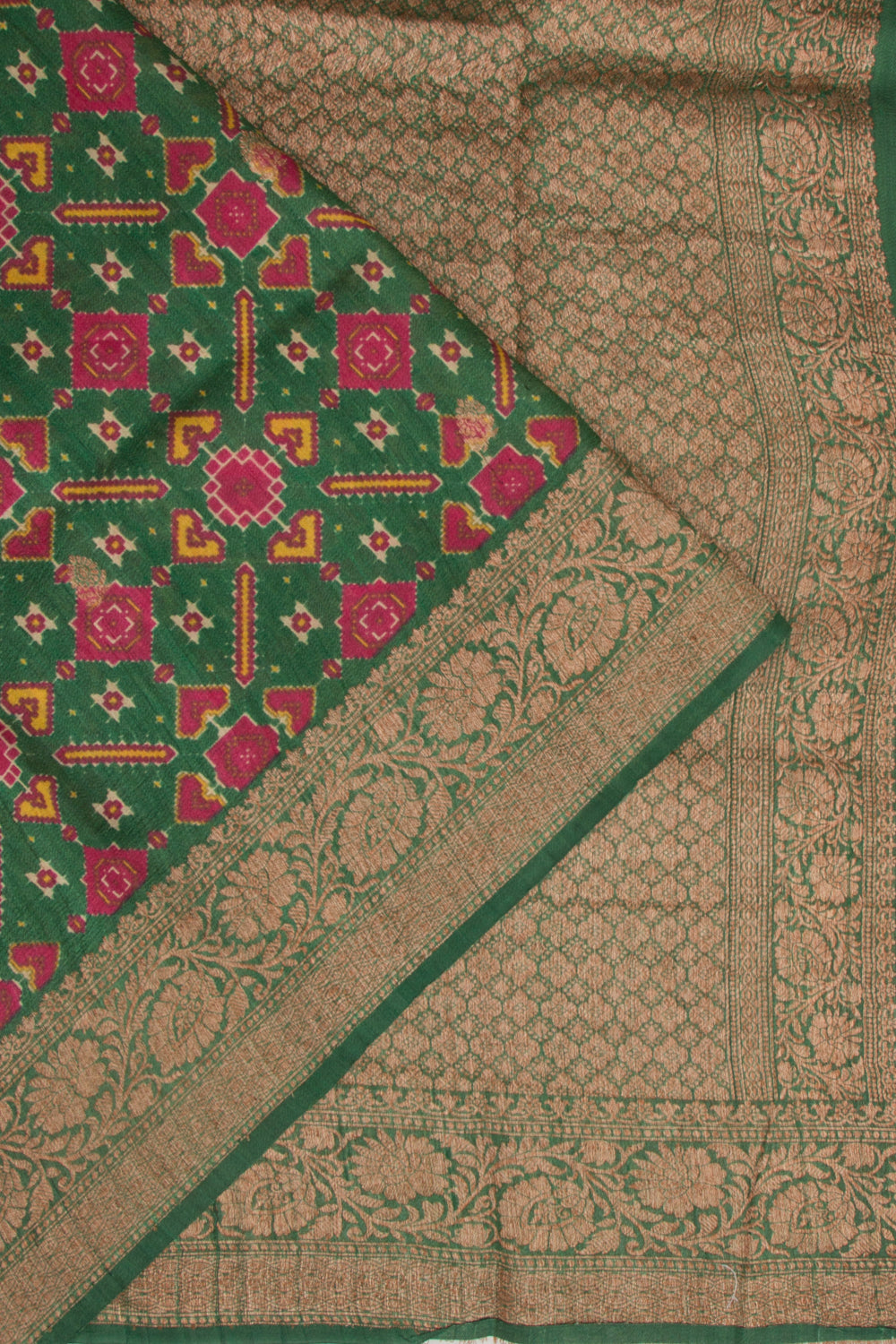 Tussar Printed Green Saree