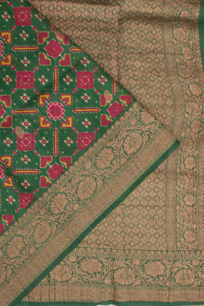 Tussar Printed Green Saree