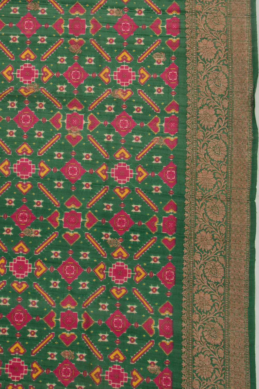 Tussar Printed Green Saree