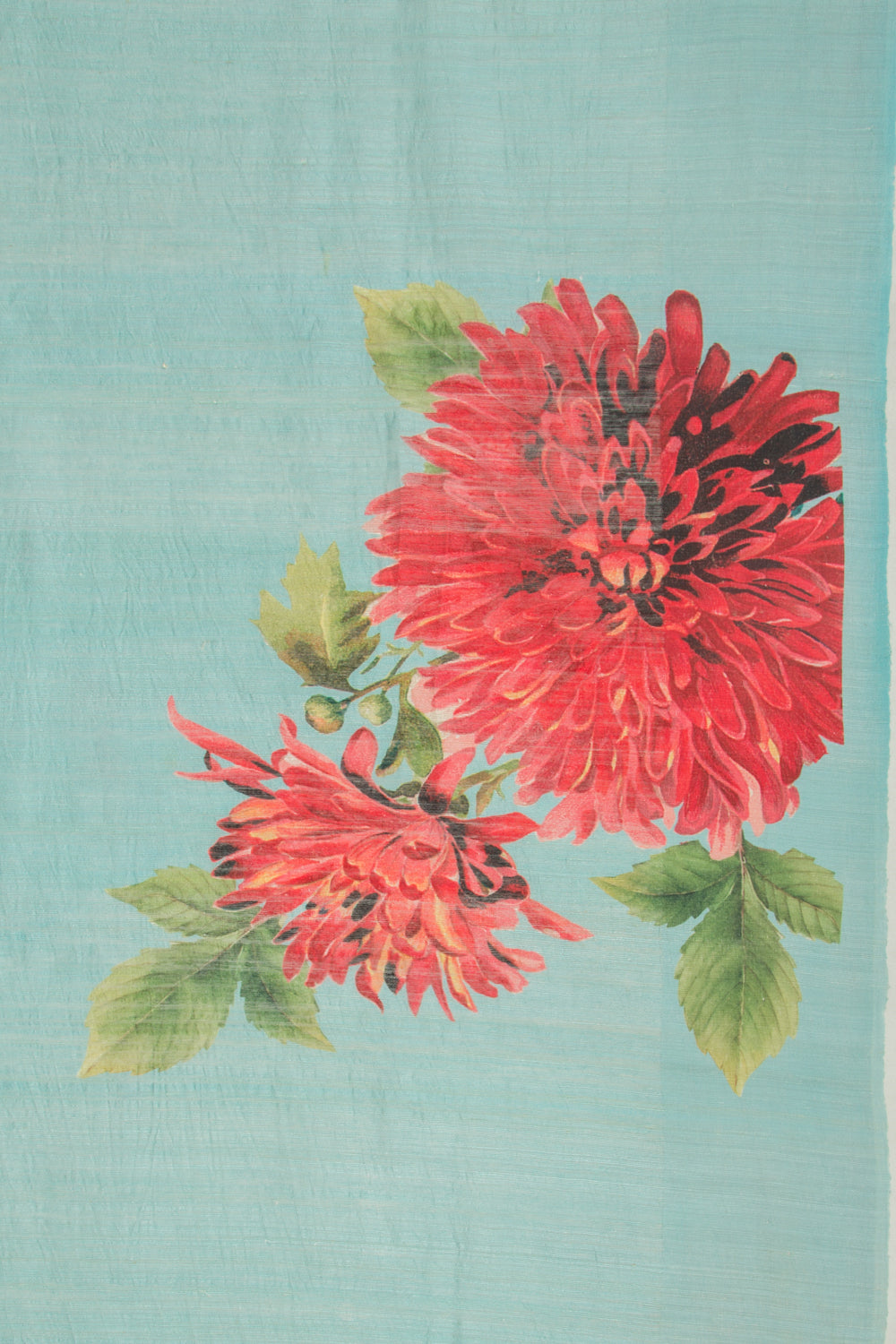 Matka Silk Floral Printed Blue Saree