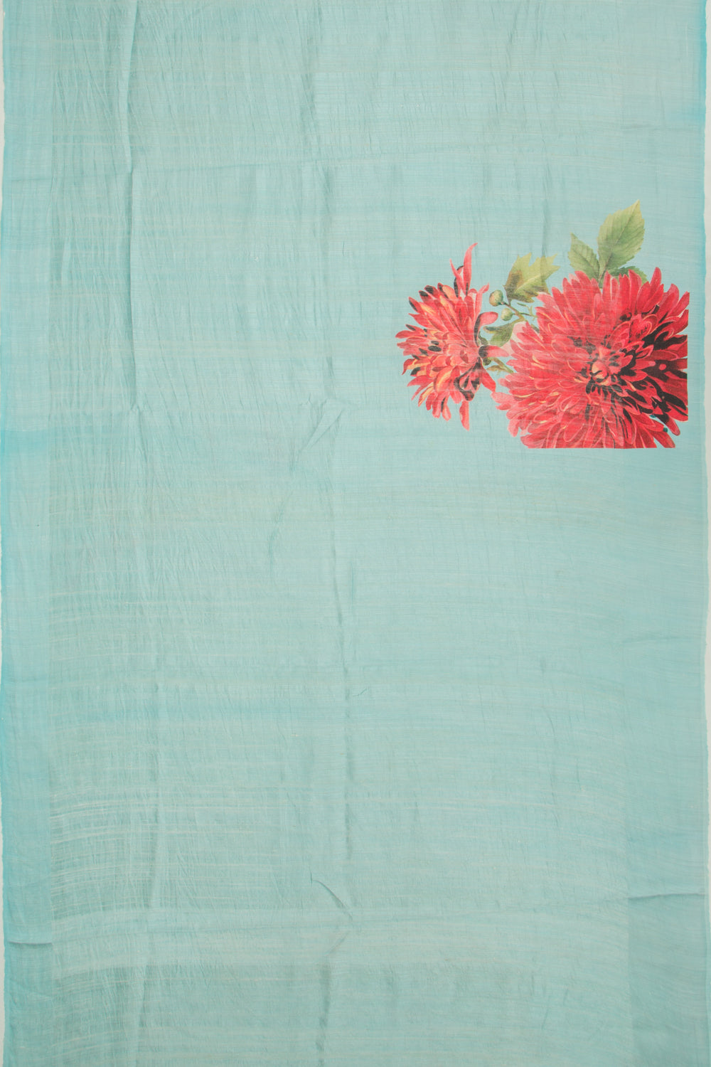Matka Silk Floral Printed Blue Saree